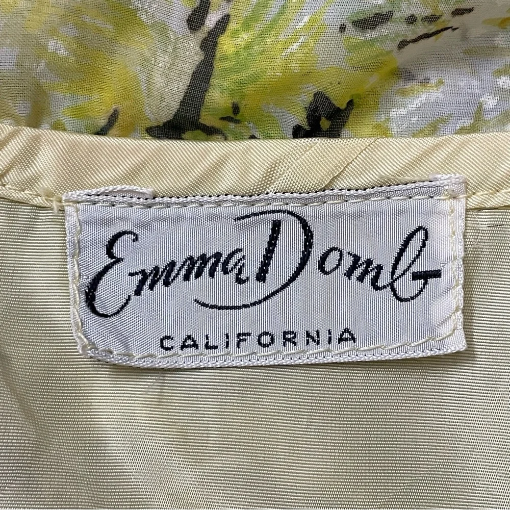 EMMA DOMB Vintage 1950’s Floral Print Off Shoulder Chiffon Gown Maxi Dress - Picture 10 of 11